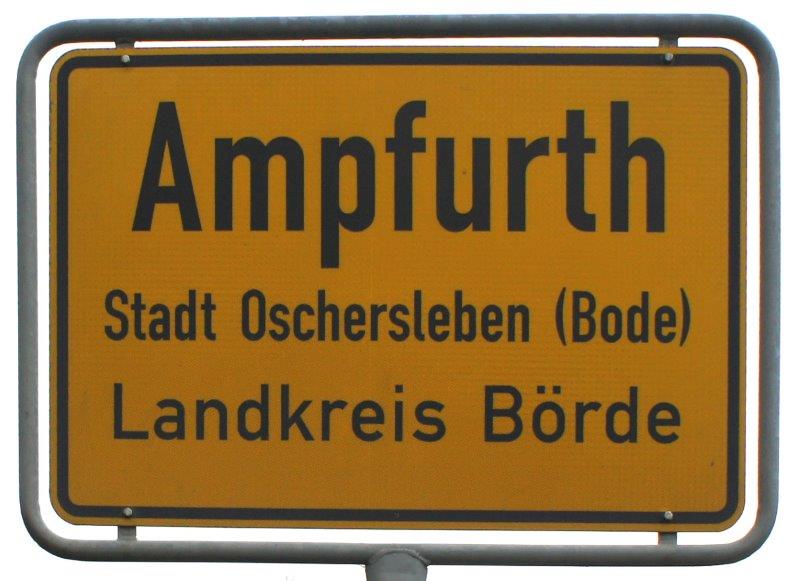 Ortseingangsschild Ampfurth